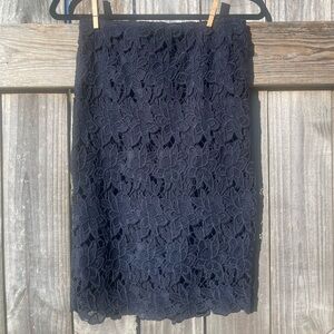 Catherine Malandrino Black Floral Lace Pencil Skirt Sz 4